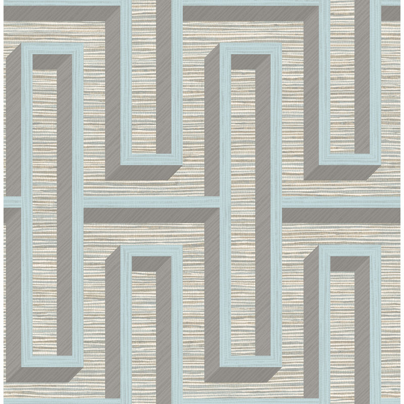 Papier peint à motif géométrique Henley, Bleu