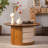 Wood Coffee Table with 3 Nesting Stools