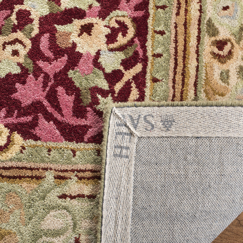 Tapis oriental en laine indien touffeté à la main Priscila Savonnerie, Rectangle 8 pi x 10 pi