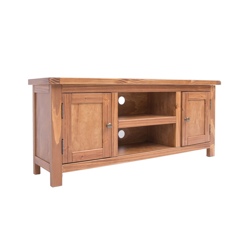 Abiorn TV Stand for TVs up to 55", Brown/Antique Brass