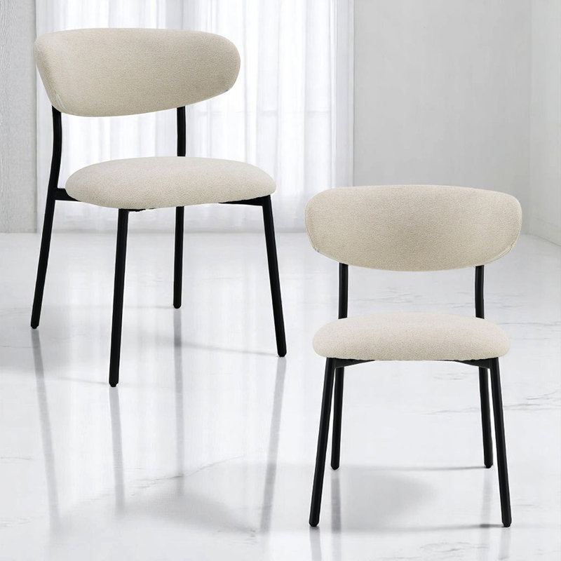 Ensemble de 2 chaises d'appoint Jirina Chenille