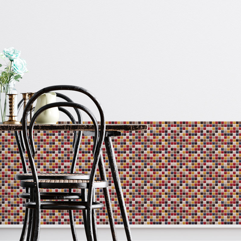 Carrelage mosaïque auto-adhésif 6 po x 12 po, Rouge/brun