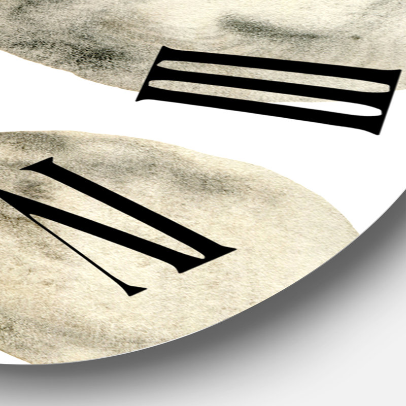 Gris et nuages dorés beige II - horloge murale moderne, Surdimensionné