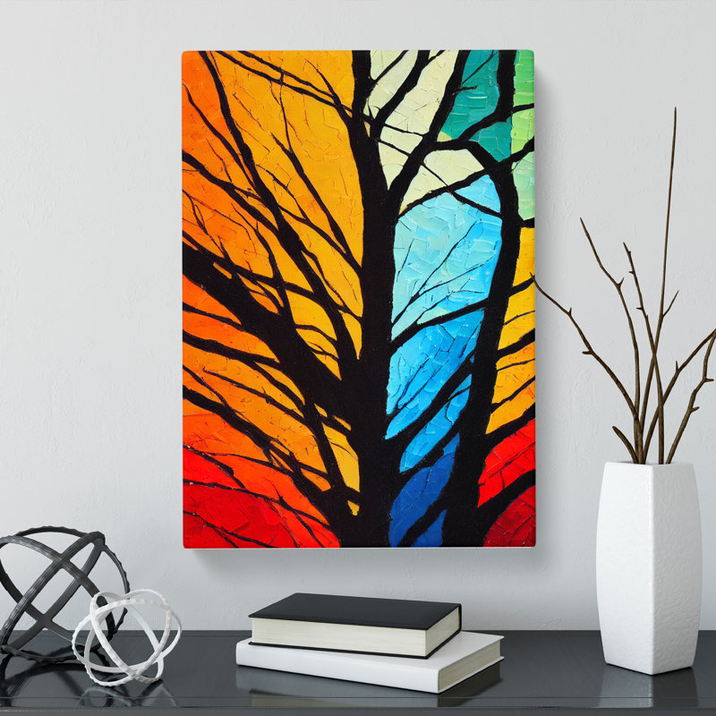 Abstract Tree Colours Vol.6 - Wrapped Canvas, 76cm H x 50cm W x 3cm D
