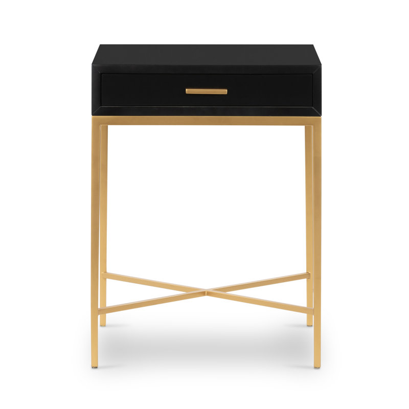 Hermes 45cm W Bedside Table, Black