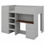 Lit mezzanine en bois avec garde-robe intégré, bureau, tablettes de rangement et tiroirs-2088934845