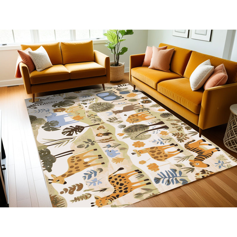 Tapis pour enfants 6 animaux Ginza, Tapis de couloir 2 pi x 4 pi
