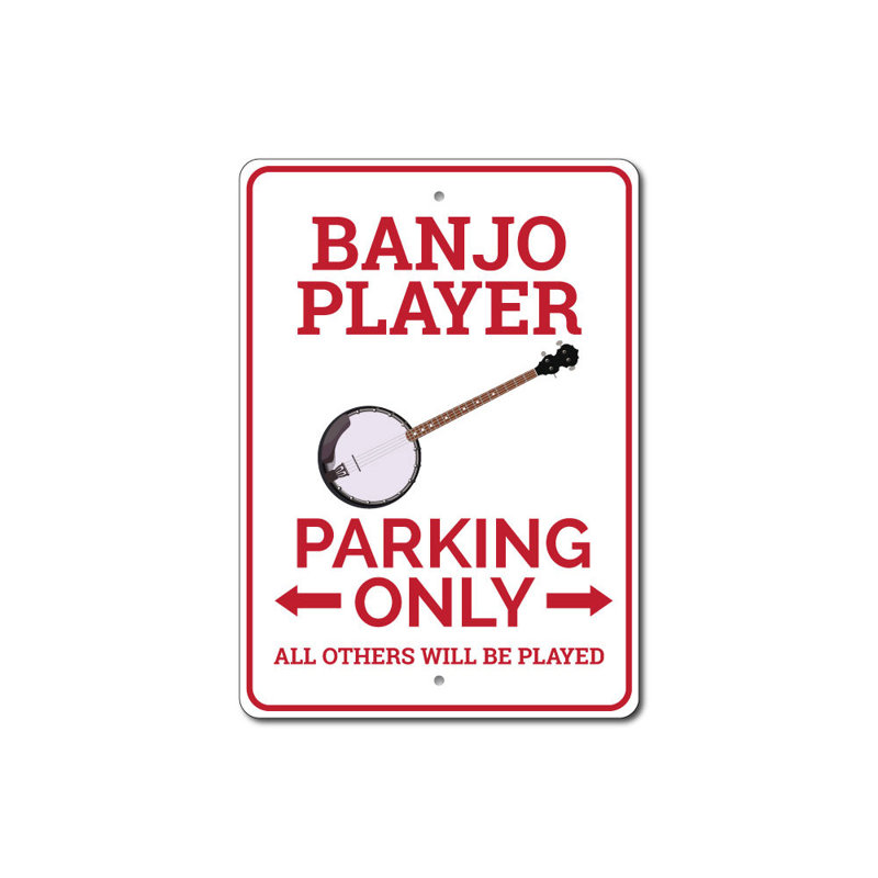 Enseigne de banjo en aluminium, H 18 po x l 12 po x P 0,06 po