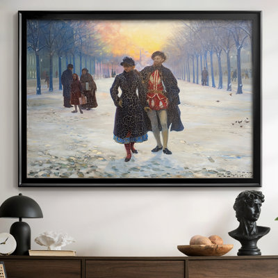 «Winter Day on the Avenue» par Hans-Andersen Brendekilde, toile tendue avec châssis, v. Fin du 19e siècle / début du 20e siècle