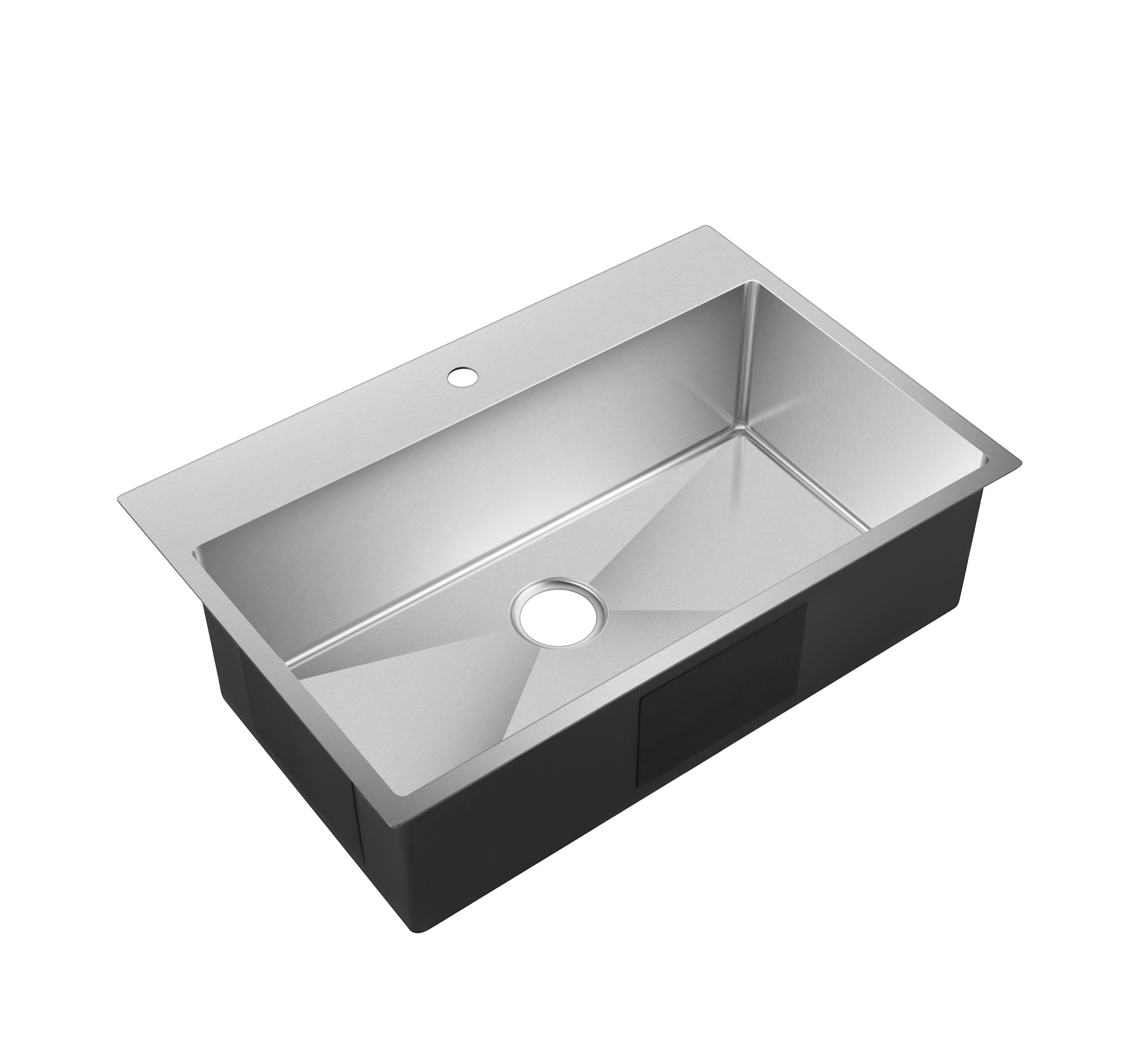 33 L x 22 W Drop-In Kitchen Sink with Adjustable Tray and Drain Strainer  Kit