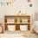 Étagère en bois d'hévéa à 2 niveaux avec rangement pour jouets, L 35,4 po