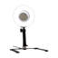 Anneau lumineux de bureau 8 pouces avec support pour téléphone, télécommande, miroir de maquillage à DEL pivotant et lumières