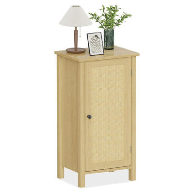 Avec rangement, armoire de rangement en rotin, structure en bambou et métal tissés à la main, buffet de style campagnard pour le salon, la salle à manger et le vestibule