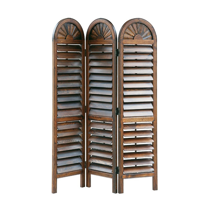 Cloison pliante 3 panneaux Jarboe l 54 po x H 72 po, Brun
