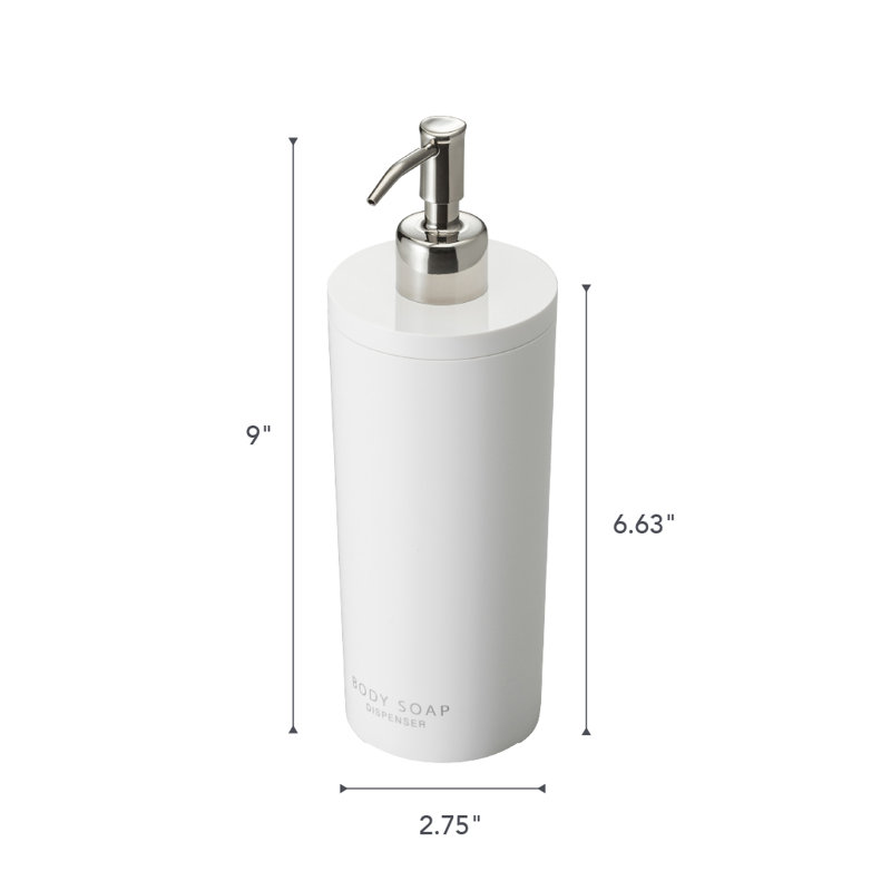 White ABS Resin and Stainless Steel Body Soap Dispenser
