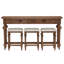 Console brune avec 3 tabourets