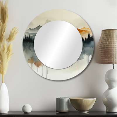 «Bold Mountain Landscape In Autumn I», décoration murale miroir de paysage - imprimé sur métal