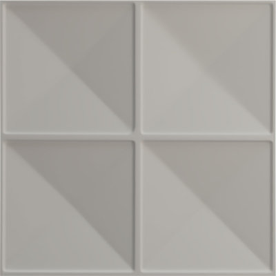 Panneau mural décoratif 3D en métal argenté l 19 5/8 po x H 19 5/8 po Richmond (couvre 2,67 pieds carrés)