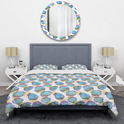 Blue Leopard Polyester Animal Print Duvet Cover