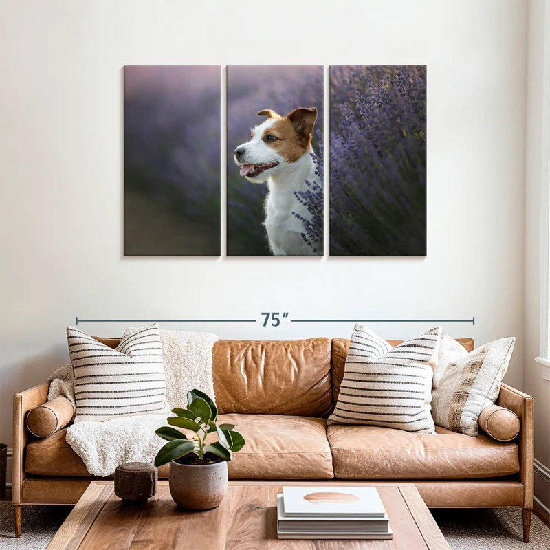 Brampt Lavender Field Dog, 36" H x 57" W