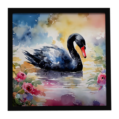 Cygne noir, impression sur métal encadrée