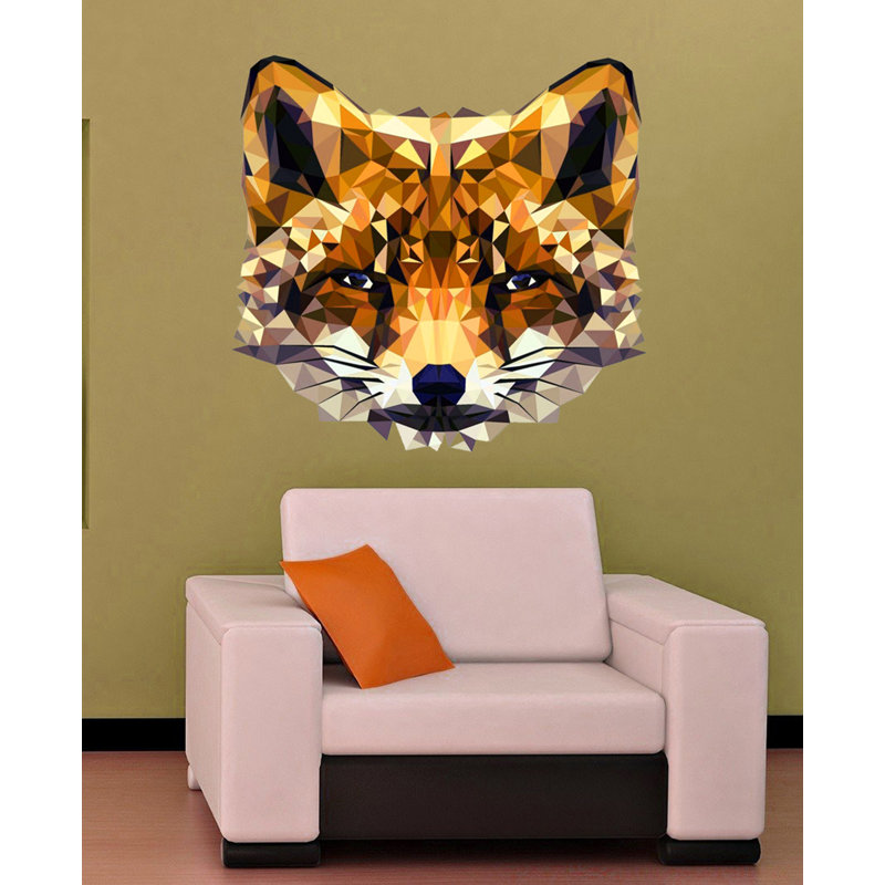 Polygonal Fox Wall Decal, H 46 po x l 46 po
