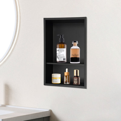 Double Stainless Steel Recessed Shower Niche
