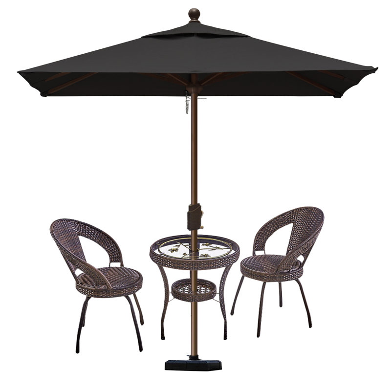Parasol de marché carré 6 pi Nahlani, Noir