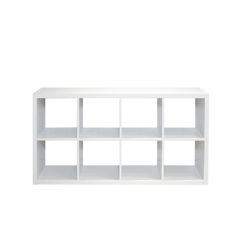 Organisateur de rangement blanc à 8 cubes, bibliothèque moderne 2 x 4 pour la maison, la chambre à coucher, le salon et le bureau