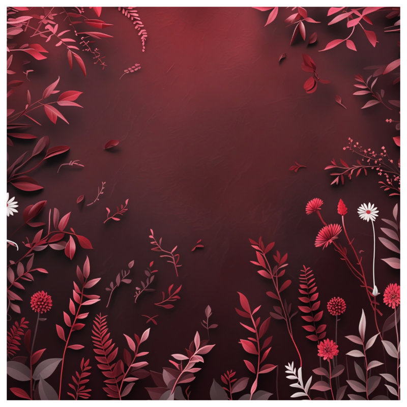 Coussin Red Leaves, 14 X 14 pouces