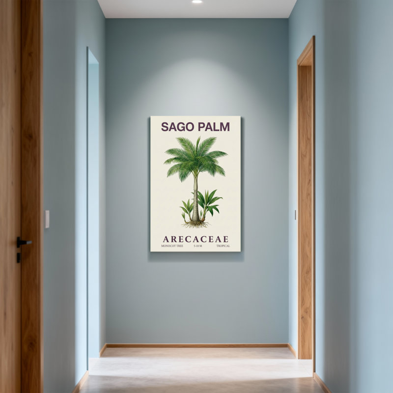 «Plants & Flowers Sago Palm Plant Tropical Tree», reproduction d'art botanique, H 16 po x l 24 po