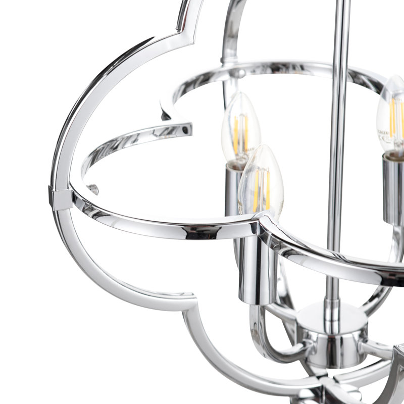 Amine 4 - Light Geometric Chandelier, Chrome