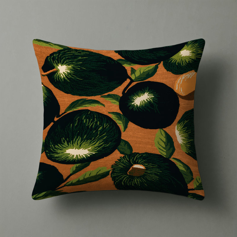 Indoor and Outdoor Throw Pillow, Black Sapote, Square 18"