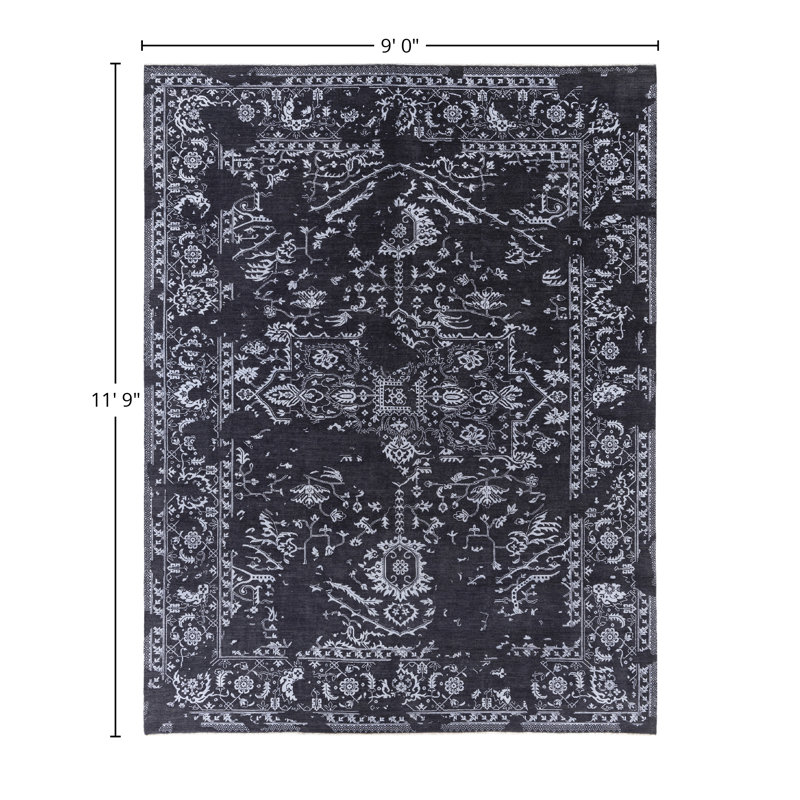 Overdyed One-of-a-Kind 9' 0" X 11' 9" Hand Knotted Area Rug