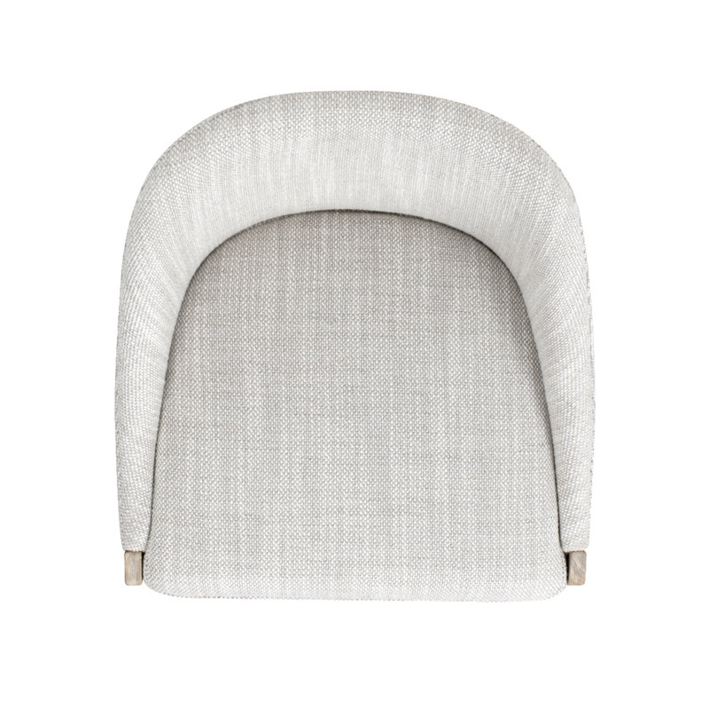 Clivia 26.5" Coastal Curved Back Upholstered Counter Stool, Two-Tone Neutral Gray Polyester Wool Blend