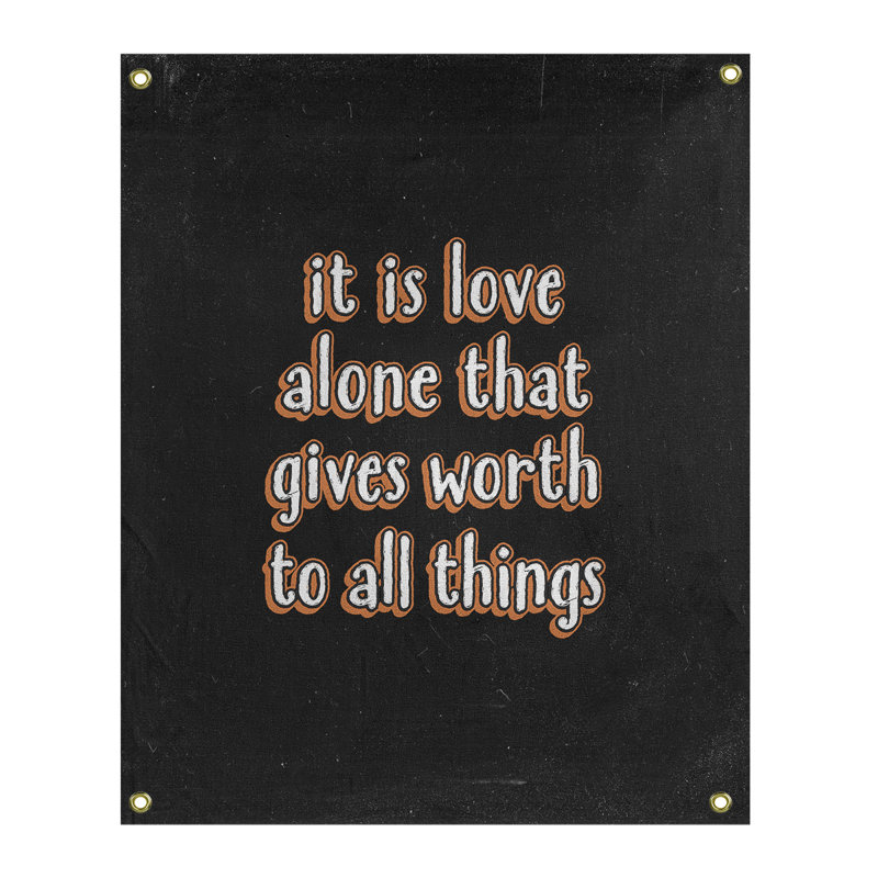 Tapisserie tableau noir de polyester love quot, H 36 po x l 26 po, Orange
