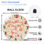 Horloge murale florale «Happiness Starts With You», horloge murale 12 po