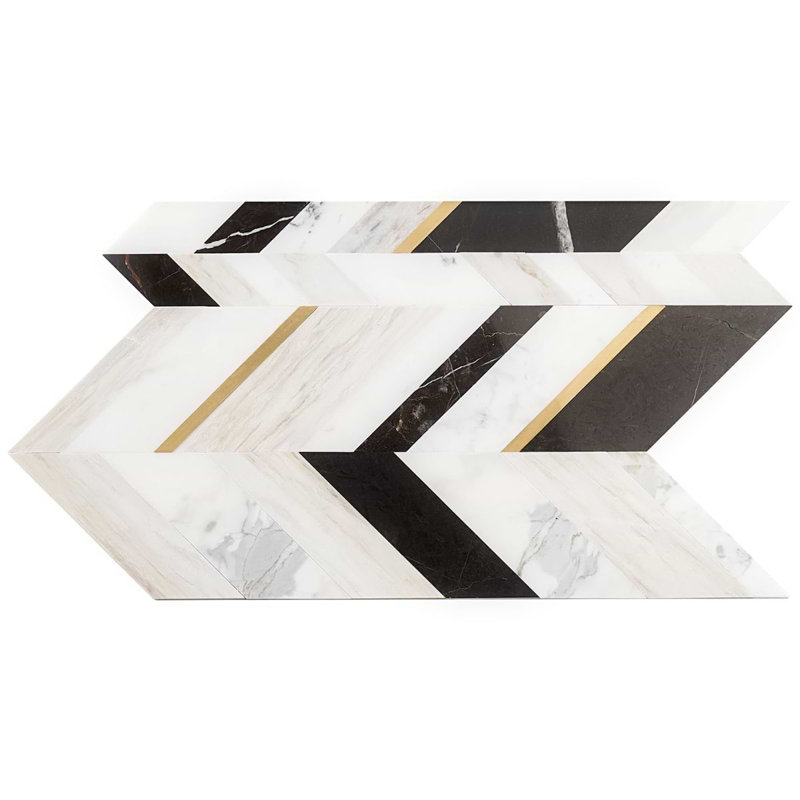 Amari Polished Marble And Aluminum Mosaic, Saint Laurent