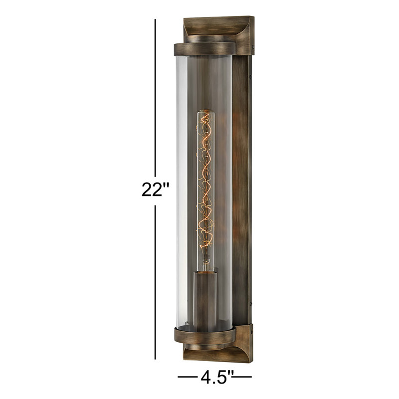 Plafonnier encastré d'extérieur Jill, Bronze brillant, H 22 po x l 4,5 po x P 4,5 po