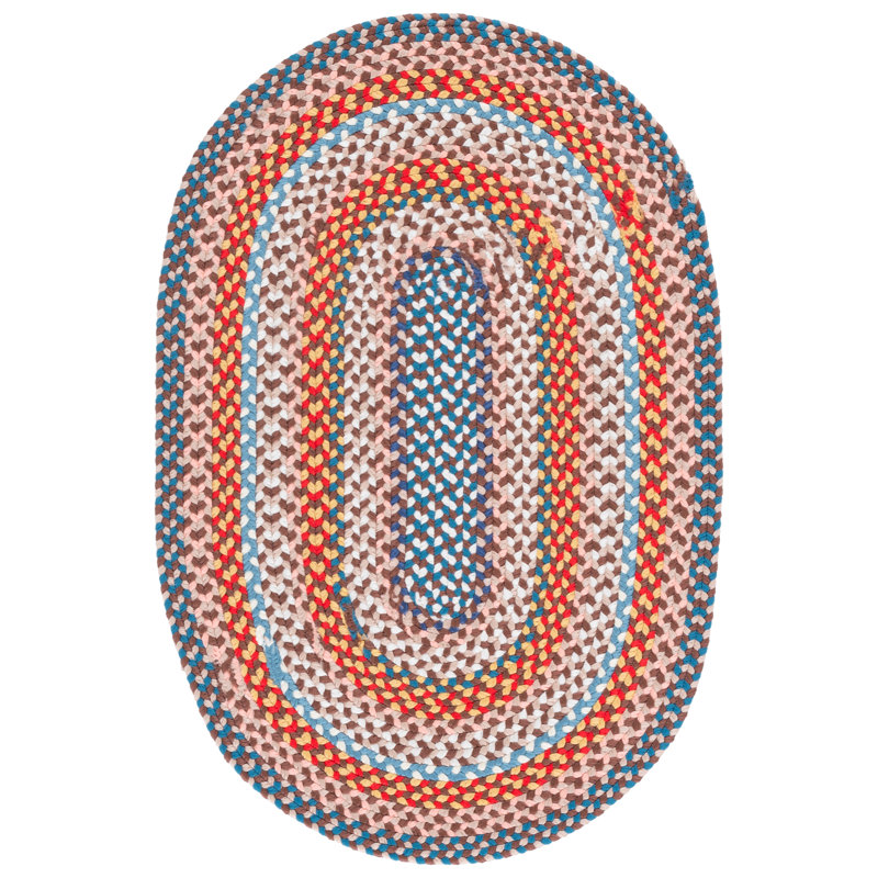 Braided 270 Hand Woven Performance Machine Washable No Pattern Rug, Oval 4' x 6'