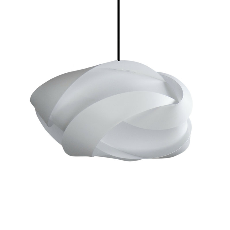 Mangum 1 - Light Unique/Statement Pendant, White, 8.7" H x 12.6" W x 12.6" D, Hardwired