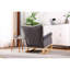 Chaise berçante grise avec rembourrage en mousse - Revêtement en velours, pour chambre à coucher, rembourrage de soutien de poids de 250 lb, dossier solide, capacité-920275113