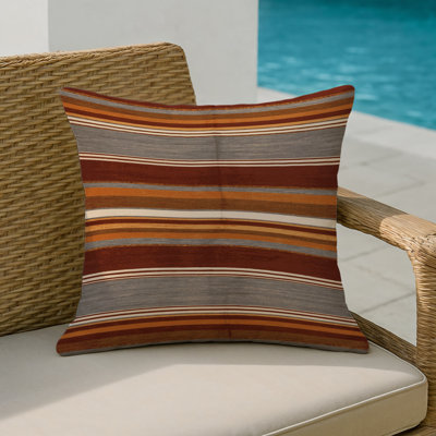 Horizontal Stripes Indoor and Outdoor Throw Pillow