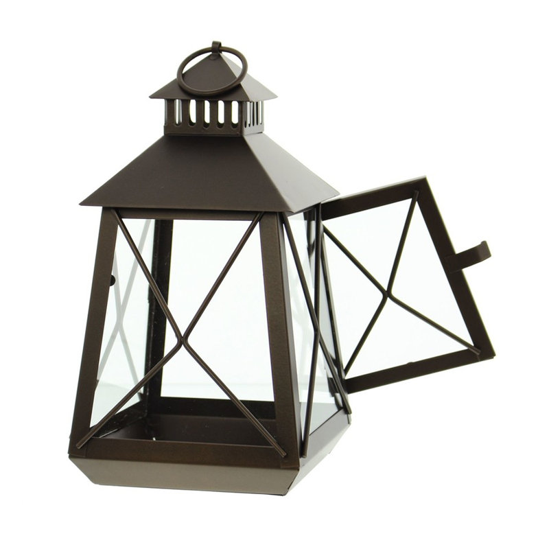 Lanterne en métal et verre