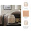 Lanterne décorative ronde ouragan avec lattes verticales ouvertes - Porte-bougie décorative moderne pour table et décoration inspirée - 8 po, blanc