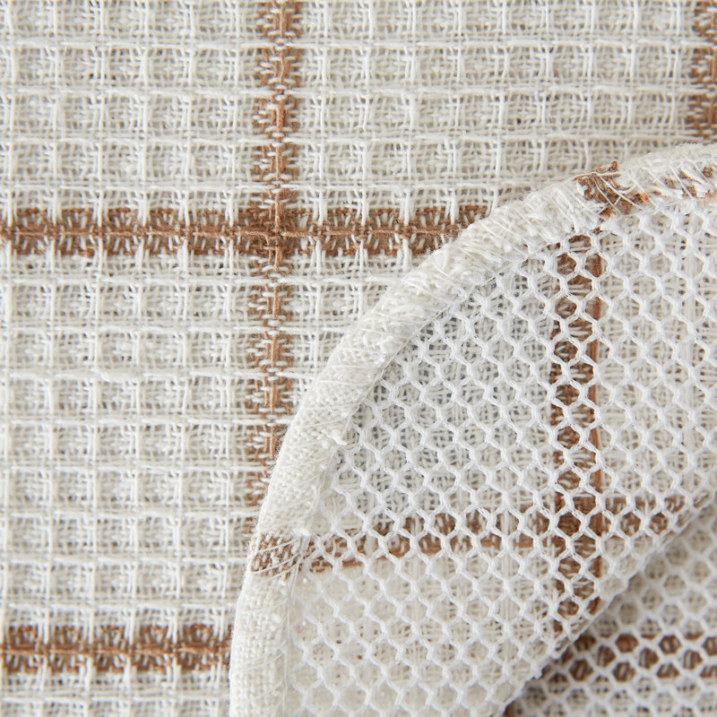 Checkered Waffle Dish Cloth Kitchen Towel, Stone