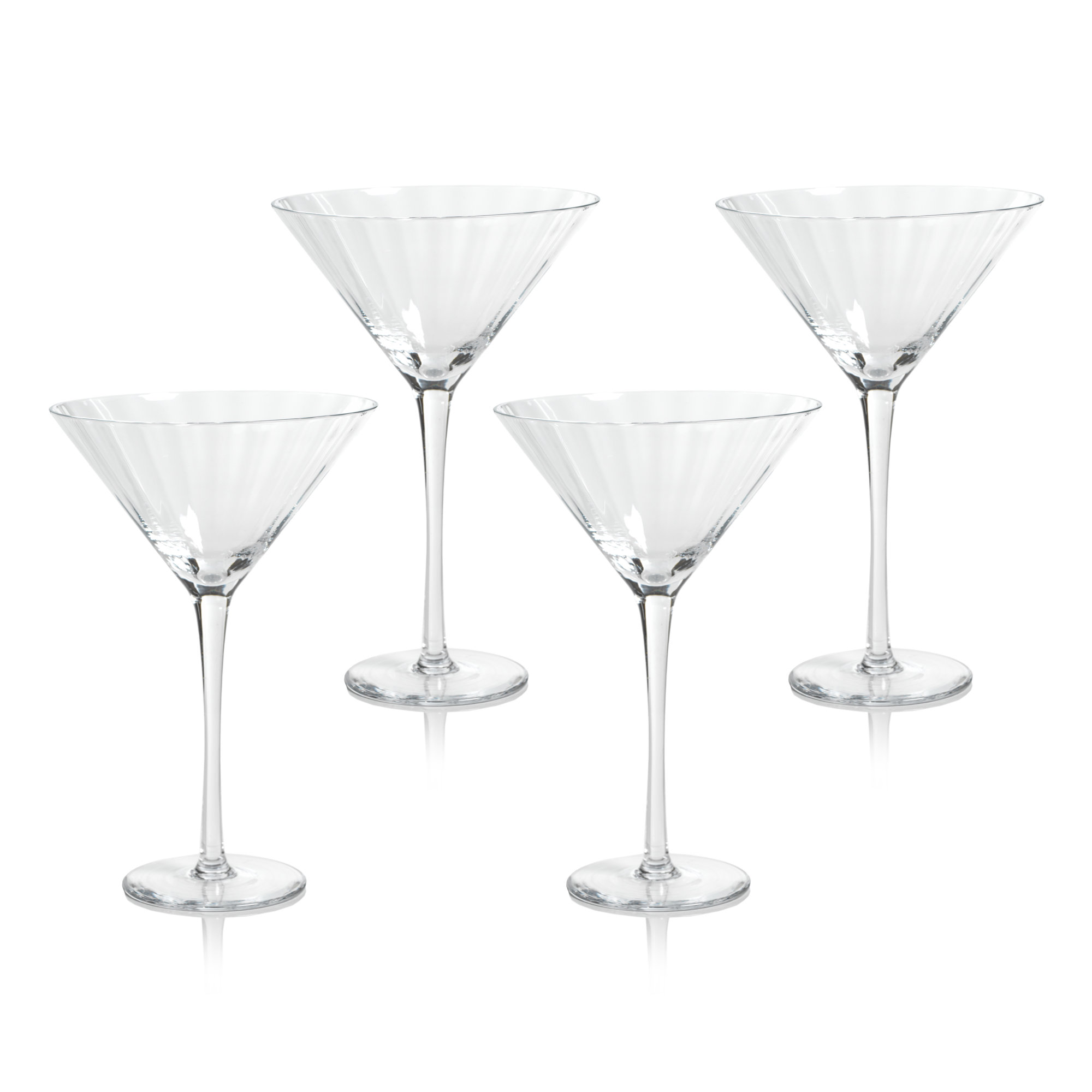 Malden Optic Martini Glasses, Set of 4, Clear