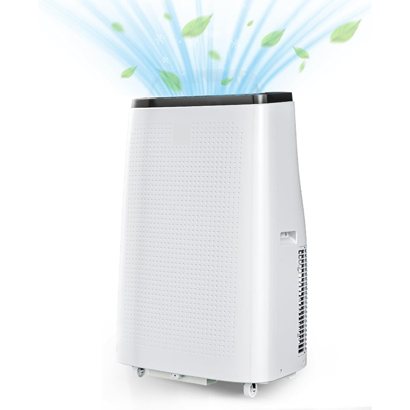 Climatiseur portatif 14 000 BTU - Refroidissement de pièce de 700 pieds carrés, mode veille, 3 vitesses de ventilateur, télécommande pour la maison et le bureau