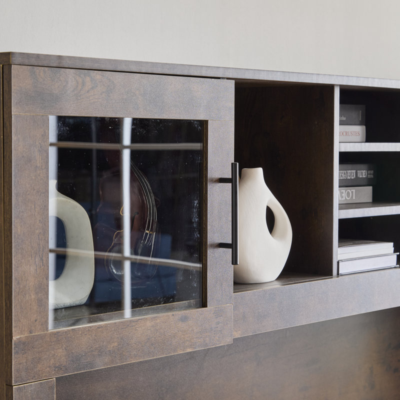 70.87in Walnut-colored Wood One Drawers with Lock Filing Cabinet Computer Desk