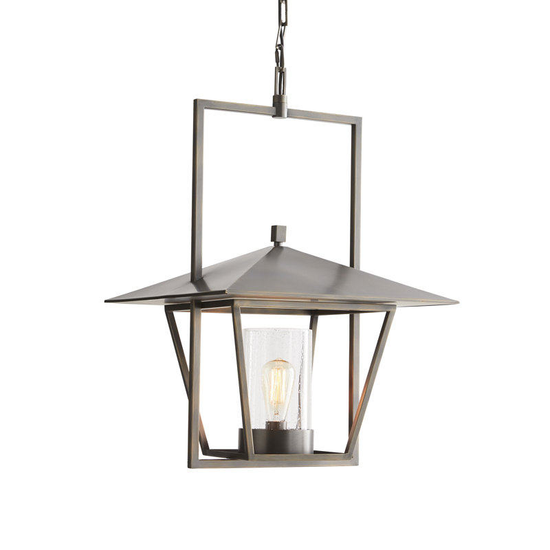 Temple 1 - Light Lantern Square Pendant, Aged Bronze